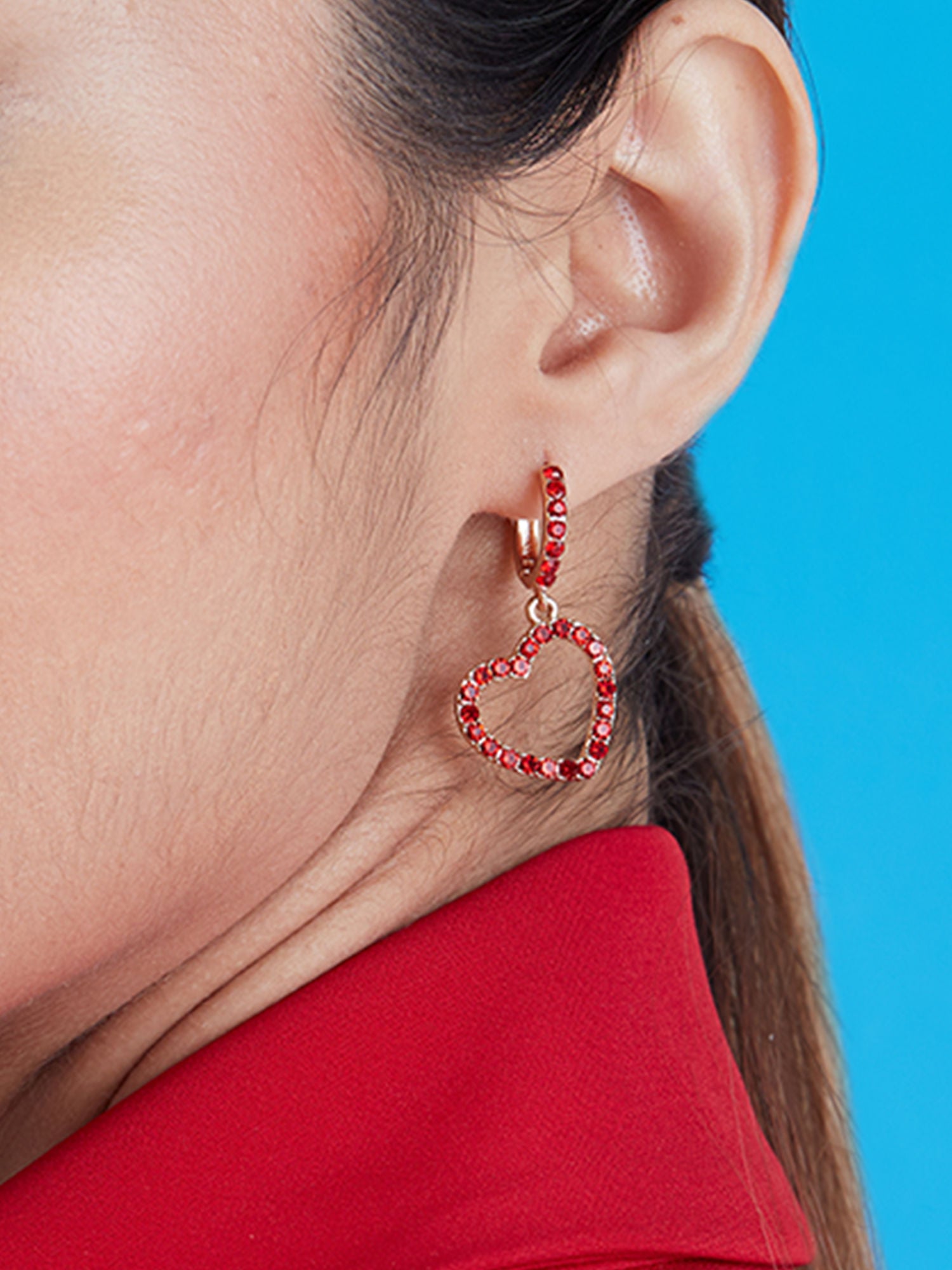 tiny crystal heart earrings (red) – kindlingandco